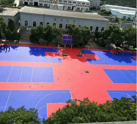 济南硅pu篮球场现场图
